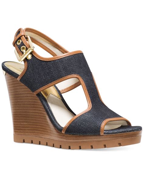 michael kors wedge sandals|Michael Kors denim wedges.